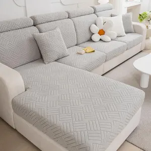 Four Season Universal Sofa Cushion Cover with Elastic Band, 1 Count Furniture Protection Sofa Cover, Home Living Room Sofa Cover, Durable Cushions, Soft Sofa Protector, Elastic Sofa Slipcover