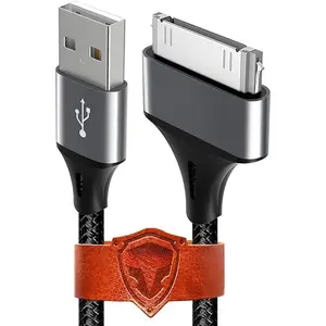 4ft 30 Pin Charger   for Old iPod  4 3 2 1 Nano, iPod Classic 3 2 1, Old iPad 1 2 3, Old  4 4S 3G 3GS, Dark Gray