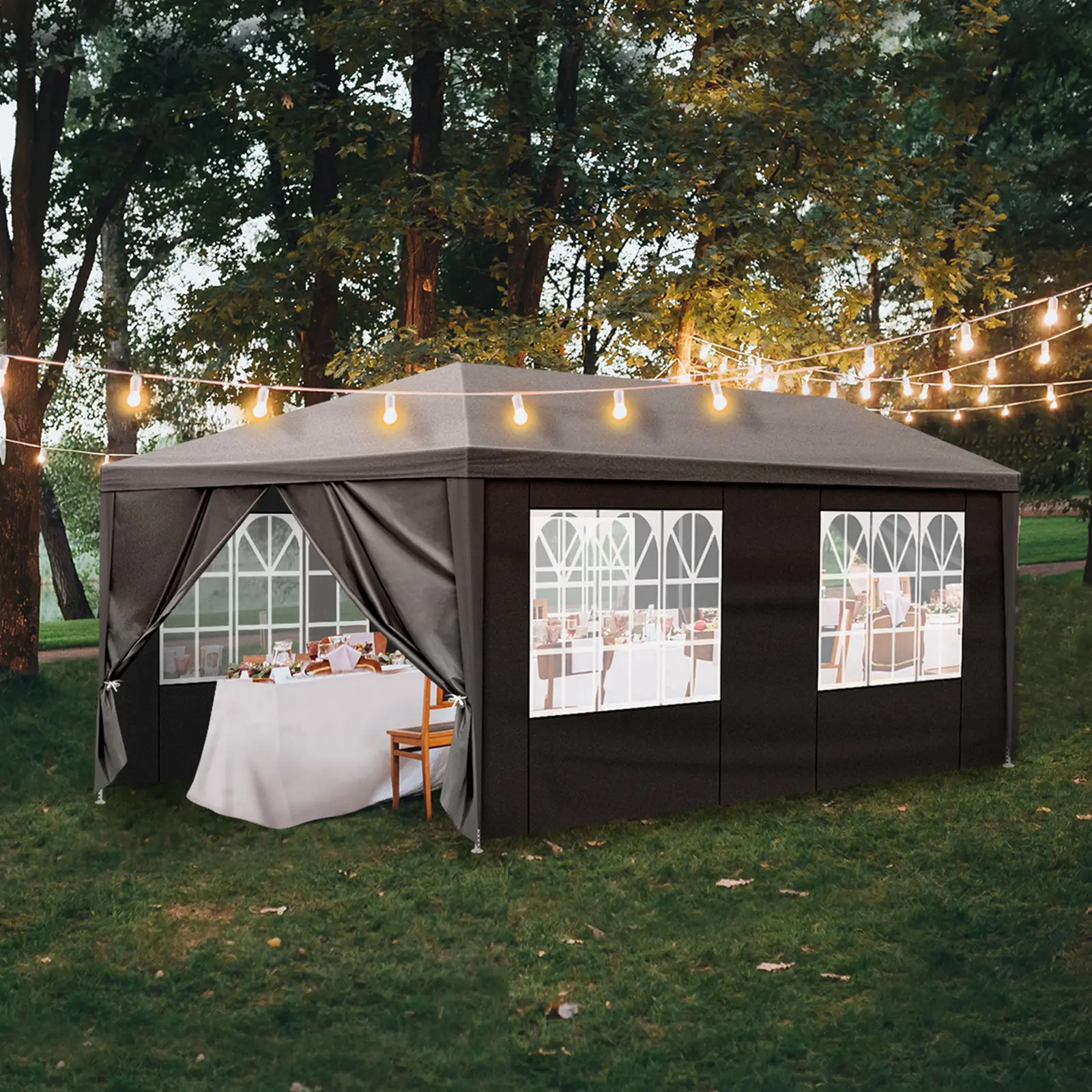 Spaco Large 10ftx20ft Outdoor Party Tent with 6 Removable Walls - Waterproof Canopy Gazebo, Heavy-Duty Frame, Patio Fit for Outdoor Events & Camping