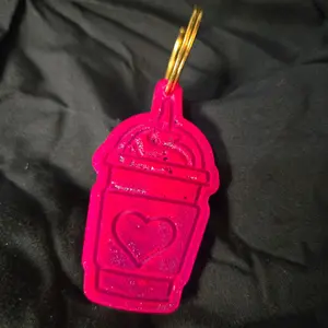Hot Pink Coffee Lover Keychain for Coffee Lovers - Perfect Accessory for Coffee Enthusiasts