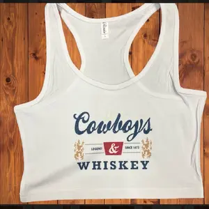 Cowboys & Whiskey Cropped Tank Womenswear Tank Top Tube Underwear
