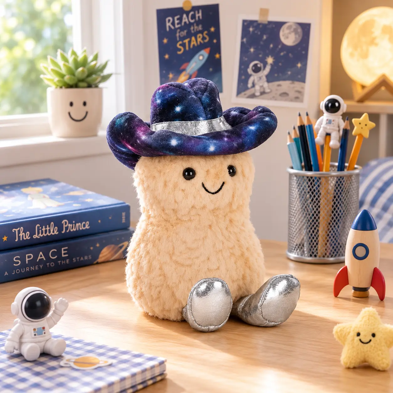 Jellycat Amuseables Peanut Space Rodeo Plush  Galaxy Cowboy Peanut Stuffed Animal - Cute Gift for Kids & Collectors