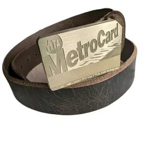 MetroCard Brass Belt Buckle - Handmade with Brushed Matte Finish - Classic New York Icon