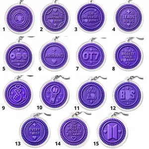 Purple Cookie Acrylic Keychain 2 Sides, Arirang Tour, Decor Bag, Gift For Her, Gift For Army, Birthday Gift, Gift For BFF