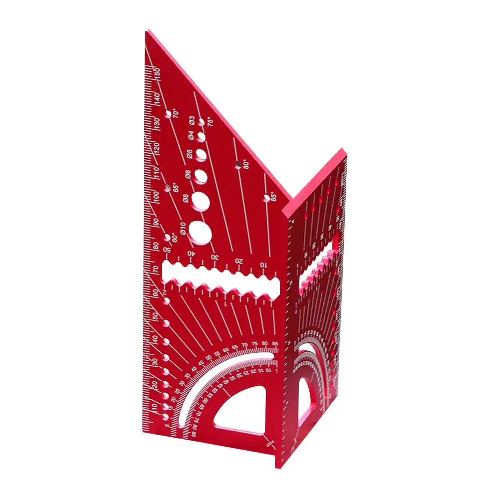 Woodworking Square Size Measure Ruler, 90 Degree Angle Measuring Tool, Easily Reading Speed Square for Angle Measurement