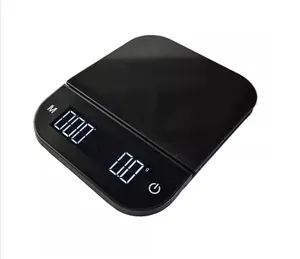 New private mould hidden screen hand brewing coffee scale rechargeable timing automatic zero electronic scale waterproof multi-purpose kitchen baking scale Measuring Utensils Black Equipment
