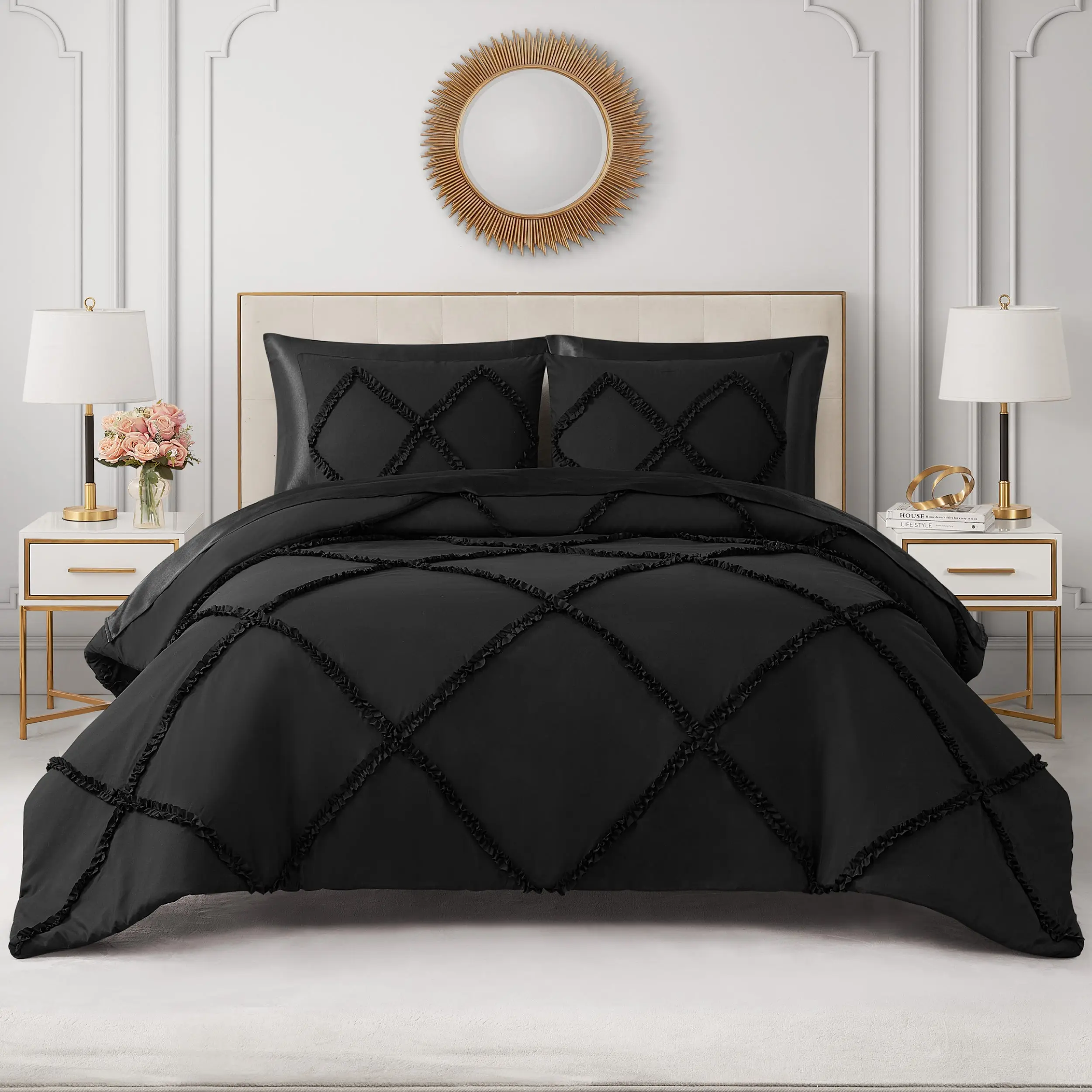 Juicy Couture Diamond Ruffle Comforter Set