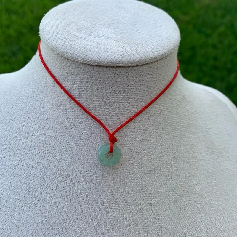 Aventurine donut necklace , cordon con Dona de aventurina