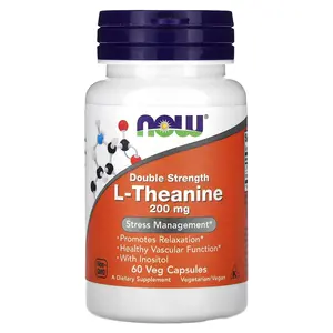 NOW Foods L-Theanine, 60 Veg Capsules