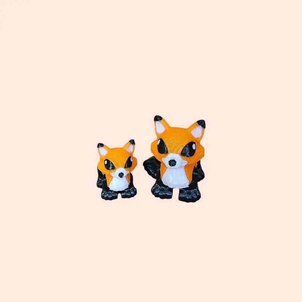 3D Printed Articulated Fox Figurine - Collectible Home Decor, Friend Gift Option - 2 Sizes Available: 1.5" or 2", Two Sizes