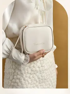 Multifunctional Mini PU Leather Storage Bag, Portable Compact Organizer for Sanitary Pads, Cosmetics, Small Items, Neutral Tone, Daily Use