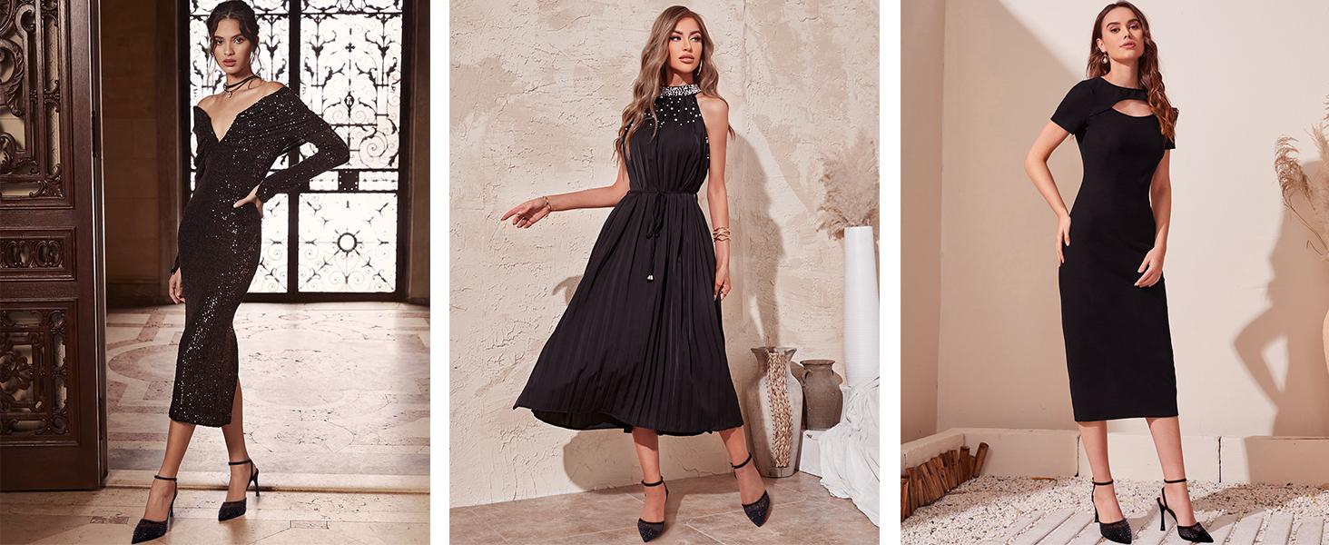 Women's Cienna High Heels Sexy Stiletto Pumps Closed Toe Mesh Sparkly Rhinestones Ankle Strap Dress Wedding Party Pumps Shoes