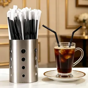 100-Pack Food-Grade Flexible Straws, Disposable Paper Packaging, Ideal for Home, Cafes, Parties, Pregnant Women, Children, Festivals