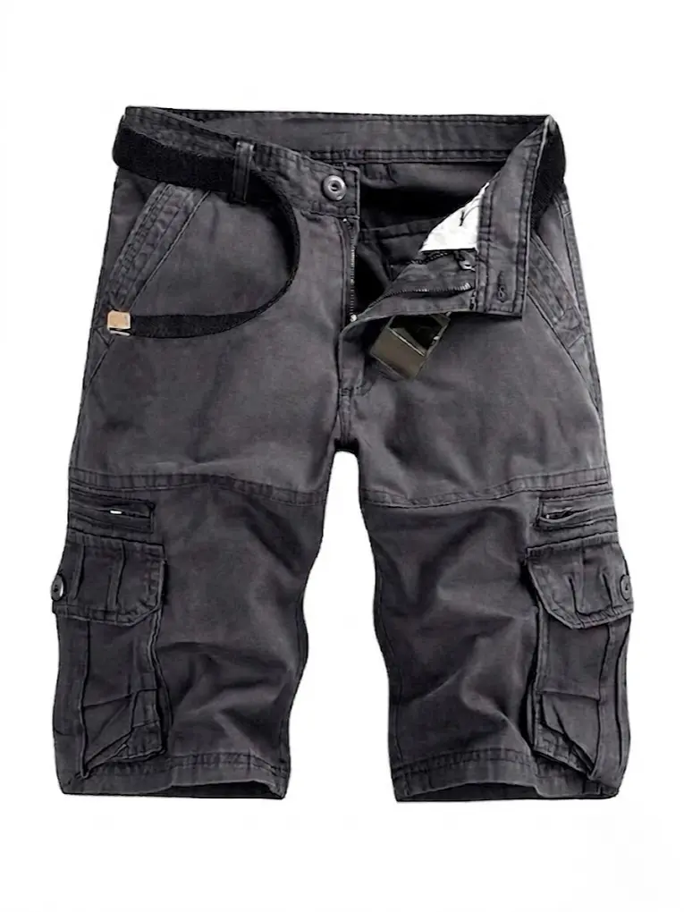 Men's Cargo Shorts Relaxed Fit, Cotton Twill Work Shorts, Outdoor Lightweight Casual Shorts for Men with Pockets(No Belt)
