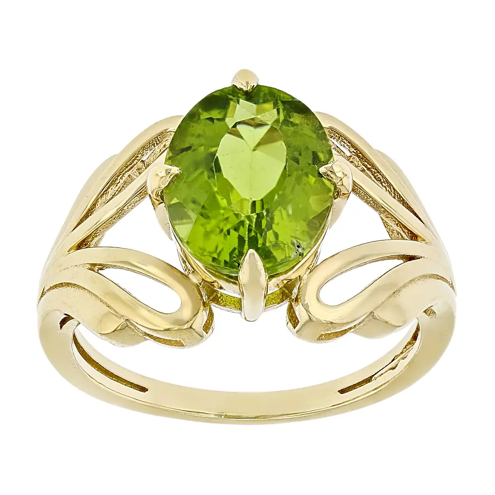 JTV Green Peridot 18k Gold Over Sterling Silver Ring 2.25ctw JTV Green Peridot 18k Gold Over Sterling Silver Ring 2.25ctw
