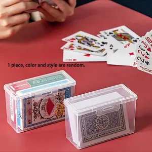Portable Playing Card Case Container, Plastic Gaming Card Holder Organizer, Empty Snaps Closed Card Storage Box, Durable Card Storage Box, Card Hobby Box