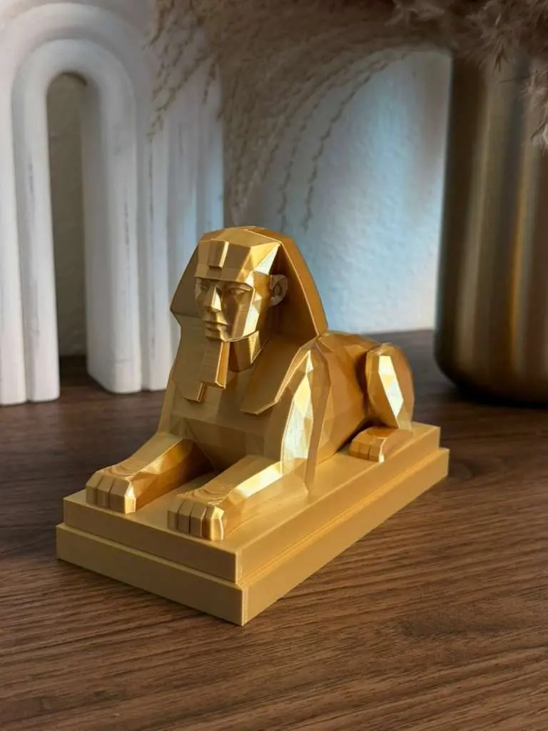 Minimalist Geometric Low Poly Sphinx Sculpture, Artistic Home Decor Statue, Ideal for Gifts