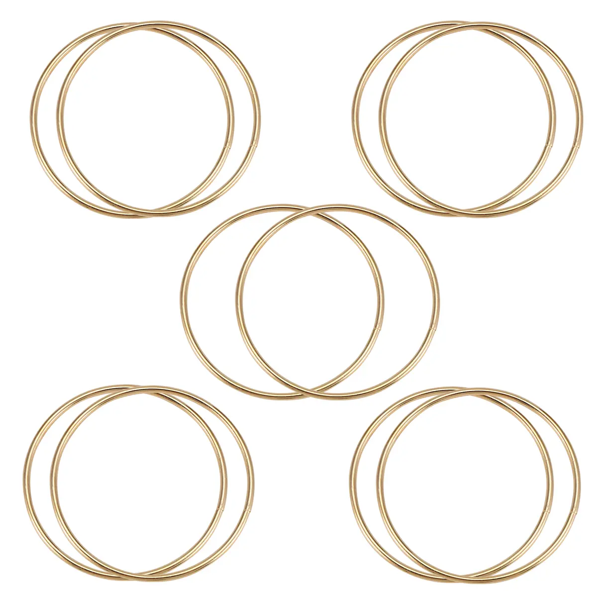10pcs Sturdy & Smooth 3-inch (7.5cm) Golden Round Metal Rings - Household Decor Accessory for Macrame Dreamcatchers, DIY Craft Projects (Suitable for All Ages)