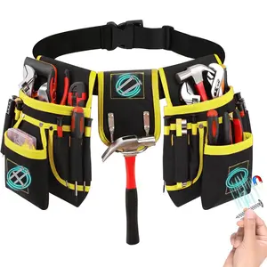 Multifunctional Tool Bag, Tool Storage Bag, Adjustable Waist Tool Bag with 26 Pockets, Tool Organizer for Electrician & Carpenter, Perfect Work Bag for Craftsman & Father's Day Gift