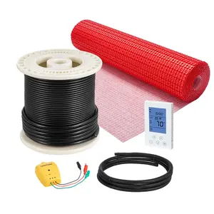 VEVOR 80 sqft Floor Heating Mat System, Summervibes,Summervibes, 120V Electric Radiant Heated Floor System, with Decoupling Membrane & Smart Control Thermostat & Alarm, Easy Installation for Tile, Stone, Vinyl