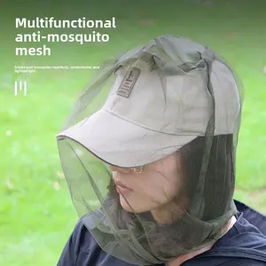 Outdoor Fishing Night Fishing Cap Insect-proof Mosquito-proof Cap Net Fishing Sunscreen Hat Men's and Women's Bee-proof Hat Breathable Shade Mask