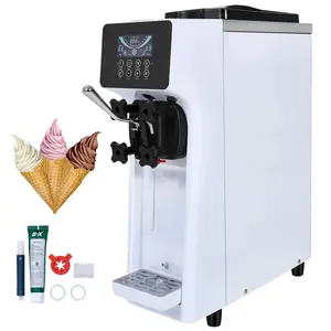 VEVOR Commercial Ice Cream Machine,  10.6 QT/H Yield, 1000W Single Flavor Countertop Soft Serve Ice Cream Maker, with 4L Hopper 1.6L Cylinder, LCD Panel Auto Clean Pre-cooling, for Restaurant Snack Bar