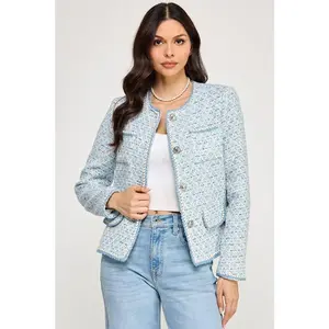 Braided Trim Button Down Jacket