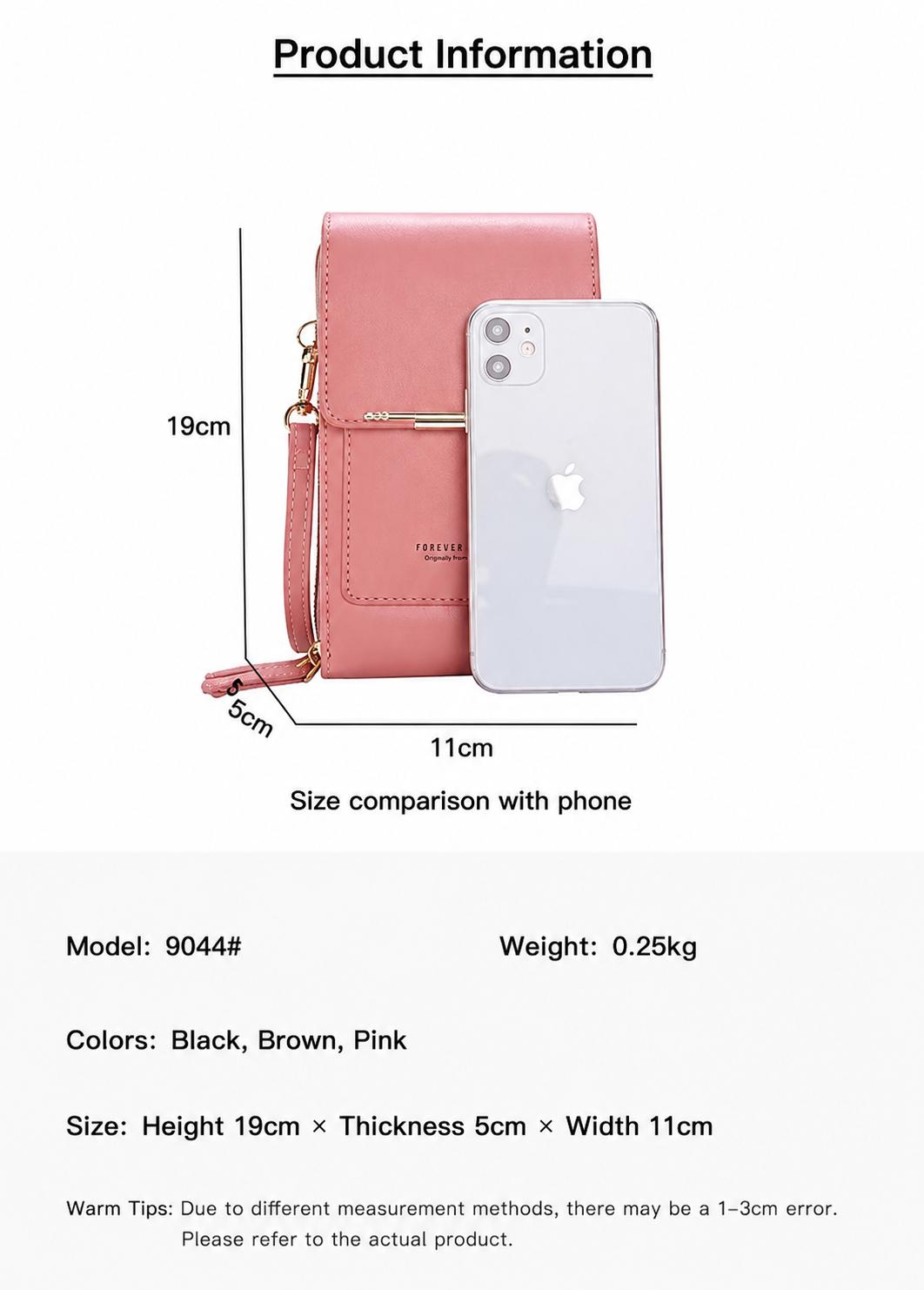 Touchscreen Sensitive Phone Bag with Multiple Colors, Use Phone Without Taking It Out, Clear Window Crossbody Purse with 3 Card Slots & Secure Dual Zipper Wallet summerwins