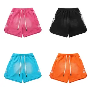 Unisex Godspeed Vintage Washed Pure Cotton Short Heavy Embroidery Drawstring Waist Loose Straight Leg Retro Streetwear Sport Casual Trousers Y2K Viral Trend Fashion Daily Outfit Men Women Trendy Bottom