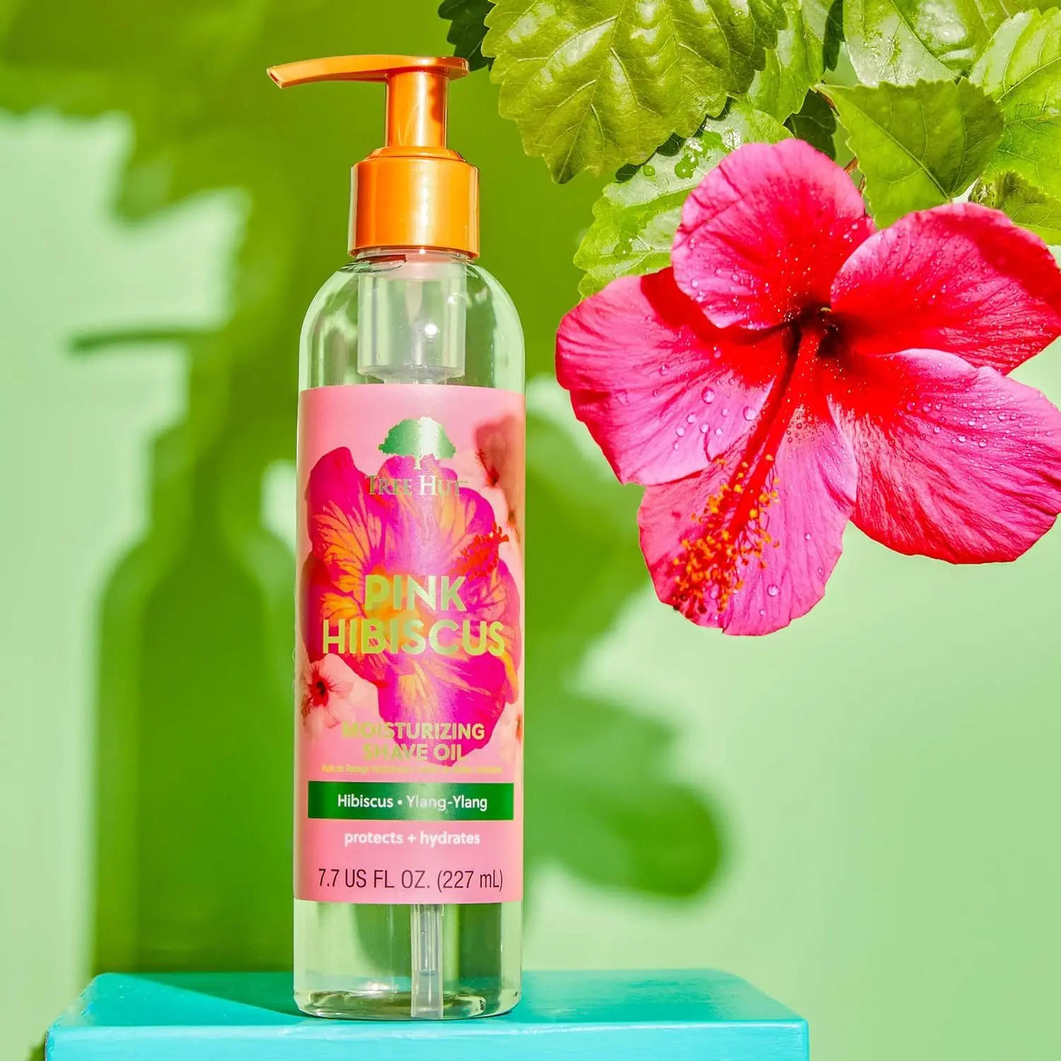 Tree Hut Pink Hibiscus Moisturizing Shave Oil, 7.7 Fl Oz | Nourishing Gel-to-Oil Formula for a Close, Smooth Shave, Made with Shea Butter, For All Skin Types