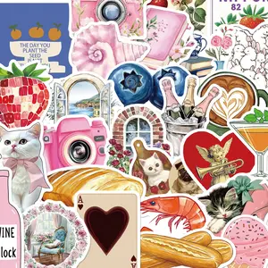 50pcs Vintage Aesthetic Life Stickers Pack, Sticker Packs, Crafts, Waterproof Cozy Scrapbook Cute Pastel Life & Pet Decals for Laptop, Water Bottle, Journal & Scrapbook, Stickers for Scrapbooking, Aesthetic Lover Gift