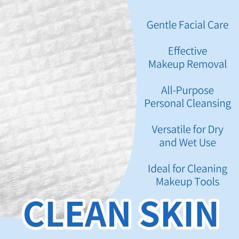 Clean Skin Cleaning Towels XL, USDACertifiedBiobased, ClinicallyAccepted, MakeupRemoval, SensitiveSkincare, 50 Count Resealable Pack, FacialWipes, Cleansing Cleanser, Dry Face Wipe