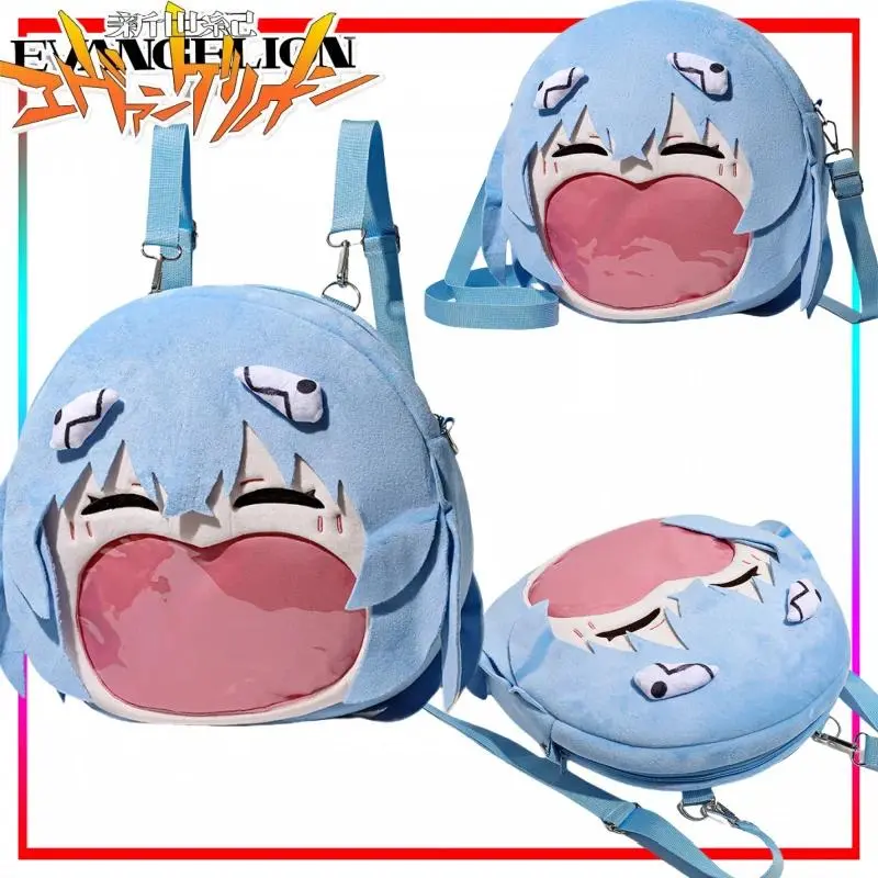 Neon Genesis Evangelion Ayanami Rei Printed Backpack - Unisex Large-Capacity PVC Resin Itabag with Shoulder Strap, Badge Storage, Fandom on Display, Holiday Gift for Commuting (Backpack Bags), Anime