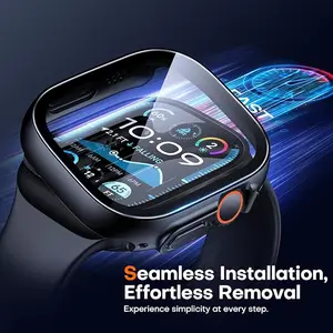 Case for Apple Watch Ultra 3/2/1 Screen Protector with Tempered Glass Protection Hard PC Bumper Cover for iWatch 49mm Accessories