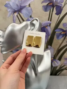 Irregular Quadrilateral Stud Earrings, Geometric Asymmetrical Design, Copper Material, Casual Style, Perfect Gift for Friends and Family, Stud Earring Jewelry