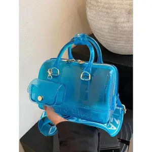 Fashionable Transparent Handbag, Simple Casual Jelly Bag with Adjustable Strap, Trendy Versatile High-quality Trendy Crossbody Bag, Girl Fashionable Shopping Bag, Adjustable Strap Satchel