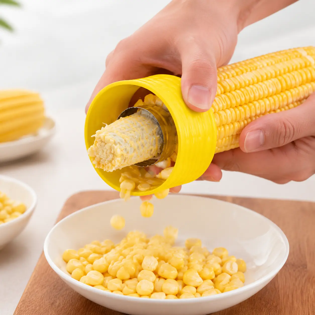 Home Corn Stripper Tool, Rotating Corn Kernel Remover, Durable Easy-to-Clean PP Material Kitchen Essential Gadget