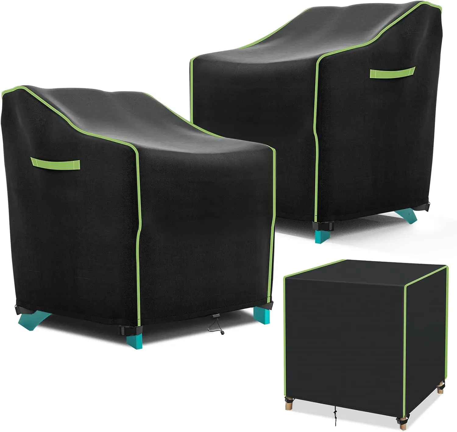 Patio Chair Covers 3 Pack, Outdoor Swivel Chair Cover 35" Wx38 Dx29 H, 420D Oxford Fabric Waterproof Outdoor Furniture Covers for Adirondack Chair Lawn Deep Seat Chair Coffee Table