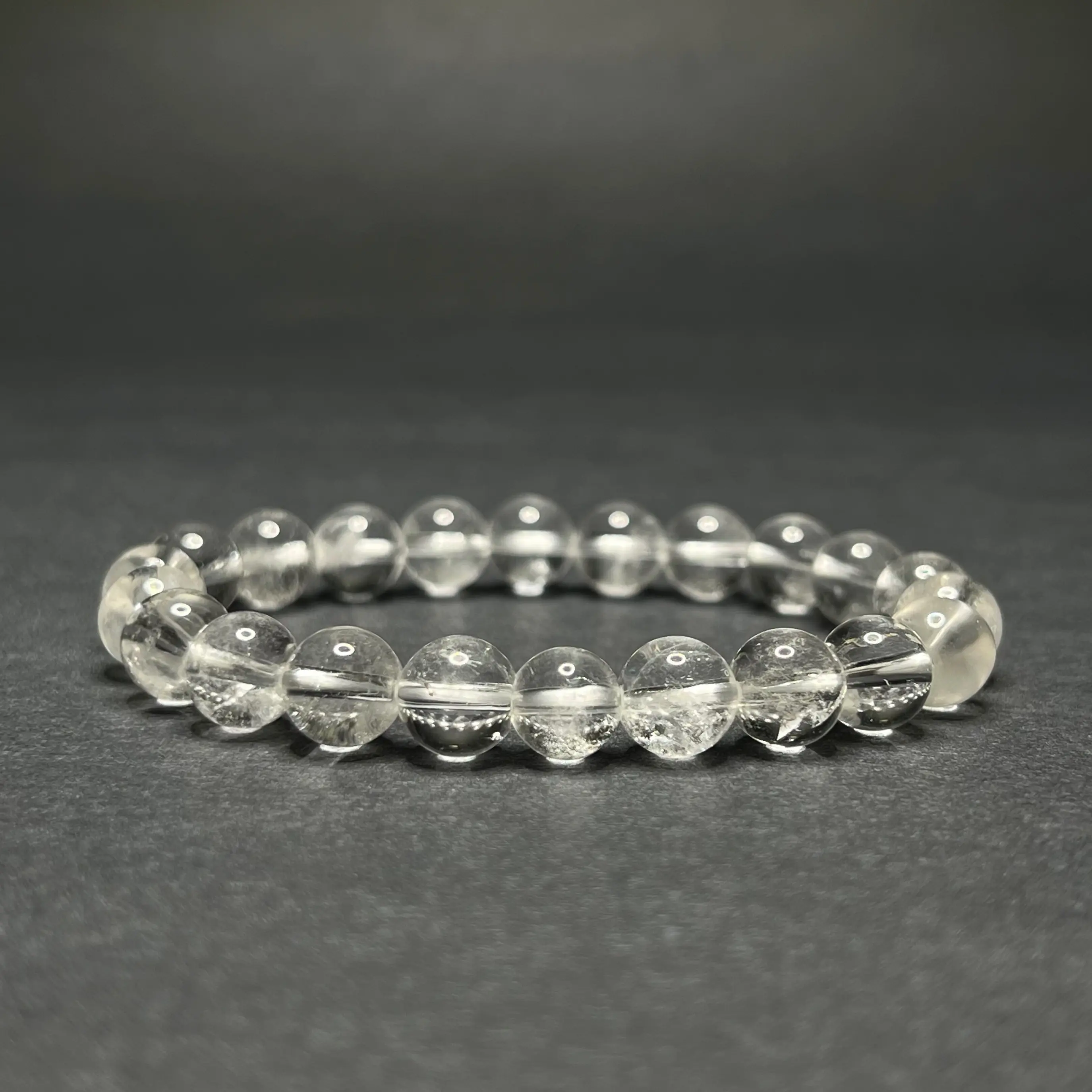 Earth's Minerals Inc Clear Quartz Crystal Beaded Bracelet 7 Inch Stretch Bracelet with Genuine Quartz Gemstone - Available in 4mm, 6mm, 8mm, 10mm Sizes