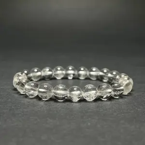 Earth's Minerals Inc Clear Quartz Crystal Beaded Bracelet 7 Inch Stretch Bracelet with Genuine Quartz Gemstone - Available in 4mm, 6mm, 8mm, 10mm Sizes