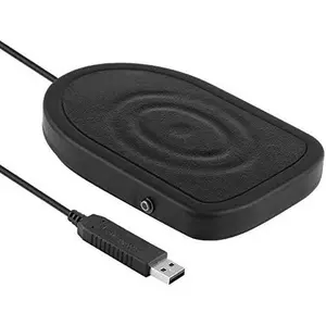 USB Foot Pedal Switch Gaming, Black Metal Single HID Action Programmable Digital Hand Control Keyboard Mouse with 3 Color Rubber Mat