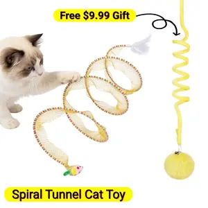 Spiral Tunnel Cat Toy | Interactive Cat Toys for Indoor Cats, Kitten Play Chase Exercise, Free Cat Ball Toy Gift