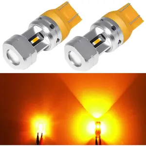7443 7444 LED Turn Signal Light Bulb, 3600LM Super Bright 7440 7442 7443A 7444NA LED Directional Blinker Bulbs and Parking Lights for Cars, Trucks, SUVs, Amber Yellow