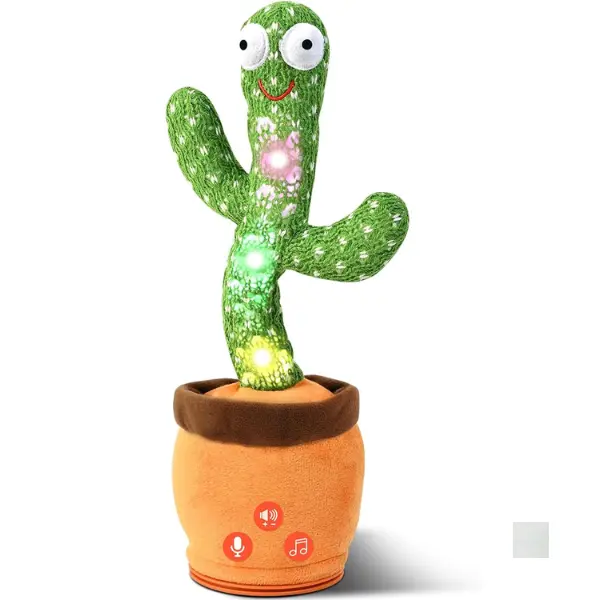 Dancing Talking Cactus Toy for Toddlers 18 Months+, Repeats What You Say, Sings, Records, Dances, Adjustable Volume, Interactive Gift for 1-Year-Old Girls, Halloween & Christmas Party Favors