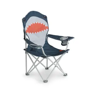 Outdoor Gear Finn the Shark Kid's Camping Chair - Navy/Orange/Gray Color