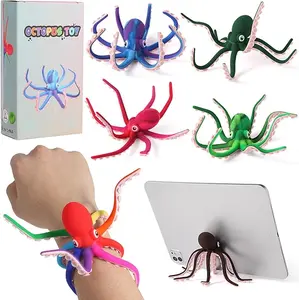Octopus Fidget Toy with Suction Cups – Silicone Stress Relief and Sensory Play Desk Toy, Bendable Tentacles for Creative Poses, Portable Gift for Kids, Teens and Adults (1 Pc-)