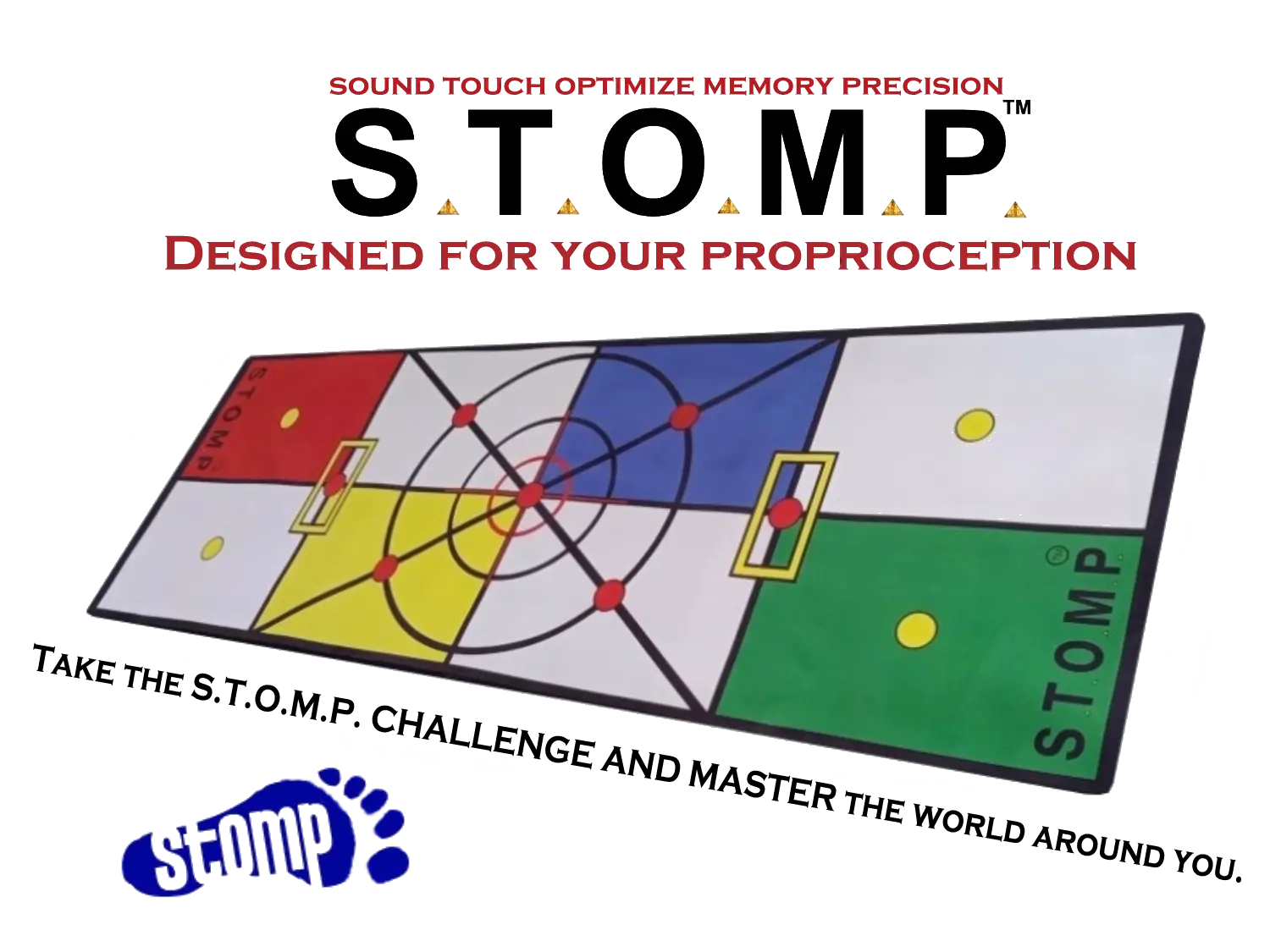 STOMP Technique Training Mat - Color-Stimulated Cognitive Motor Skill Development Tool for Balance, Coordination, Agility (Kids' Educational Board Game Accessory)