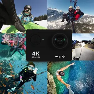 4K Action Camera Ultra HD, 30fps WiFi, 2.0 Inch Screen, 170° Wide Angle, Waterproof Underwater, Helmet Mountable Sport Cam for Bike/Motorcycle