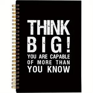 Think Big Spiral Notebook, 1 Count Inspirational Notebook, Motivational Journal for Women Teens Men Friends Partner, You Are Capable Of More Than You Know