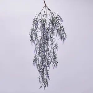 Purple Hanging Lavender Bush Draping Spring Faux Floral Spray -  31"
